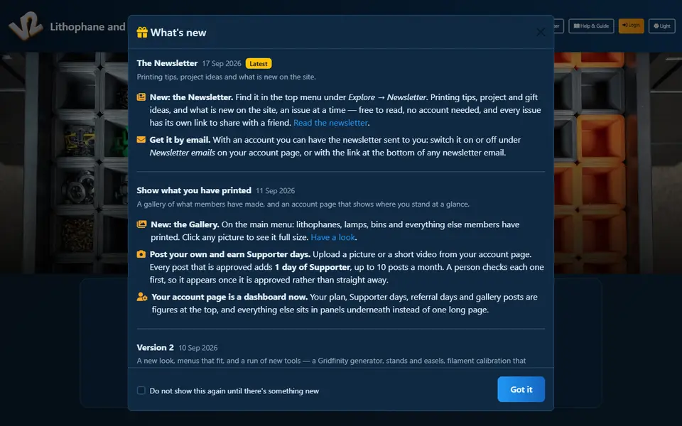 Screenshot of 3D-Lithophane.com