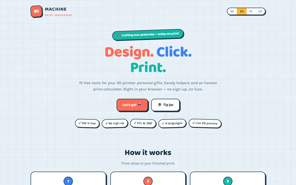 Screenshot of 3D-Machine