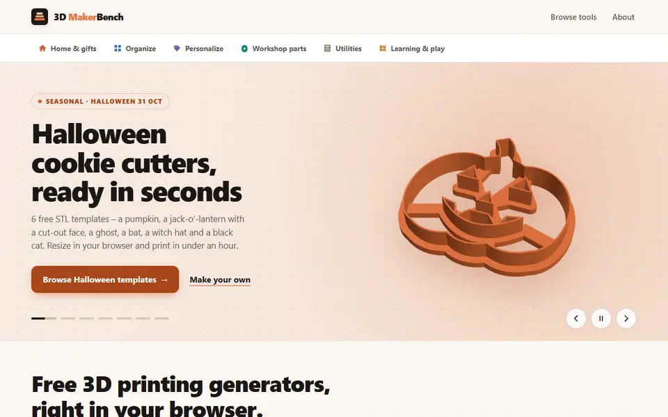 Screenshot of 3D MakerBench