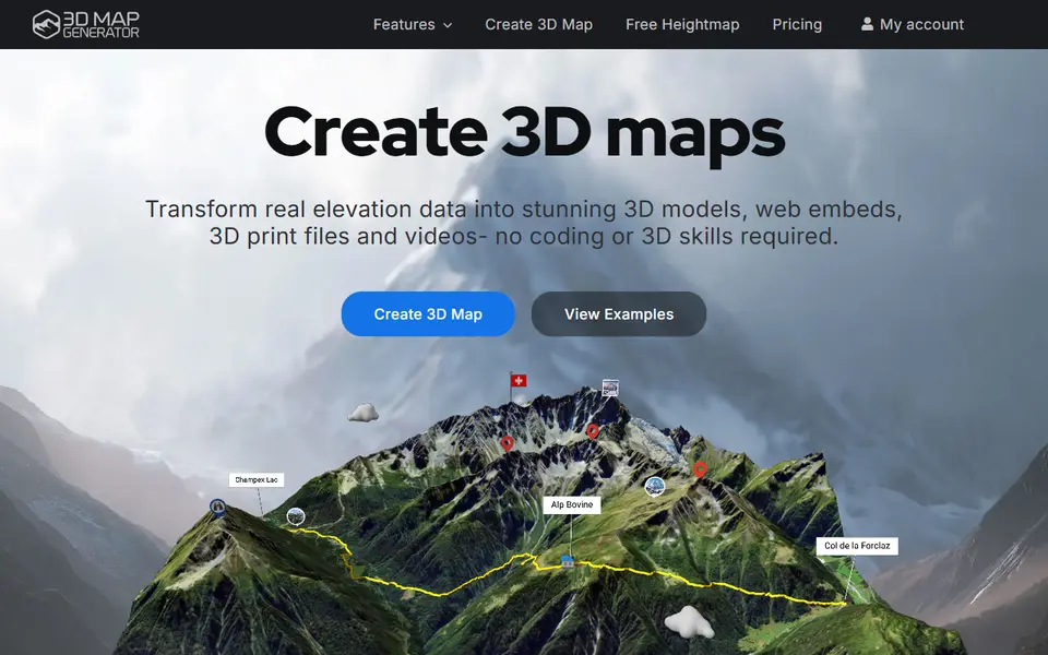 Screenshot of 3D Map Generator