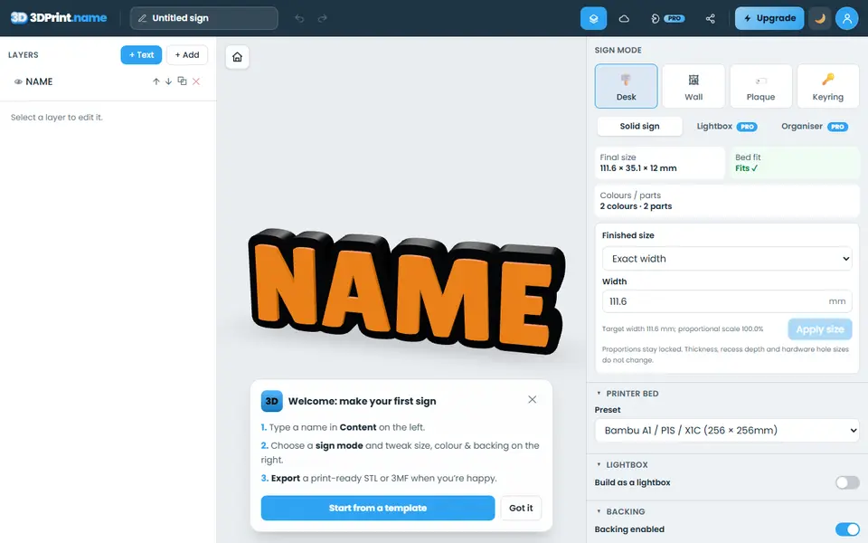 Screenshot of 3dprint.name