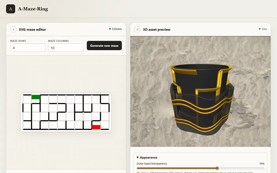 Screenshot of A-Maze-Ring