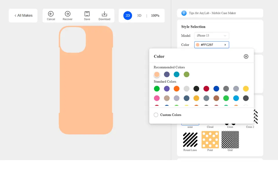 Screenshot of Anycubic AnyLab Mobile Case Maker