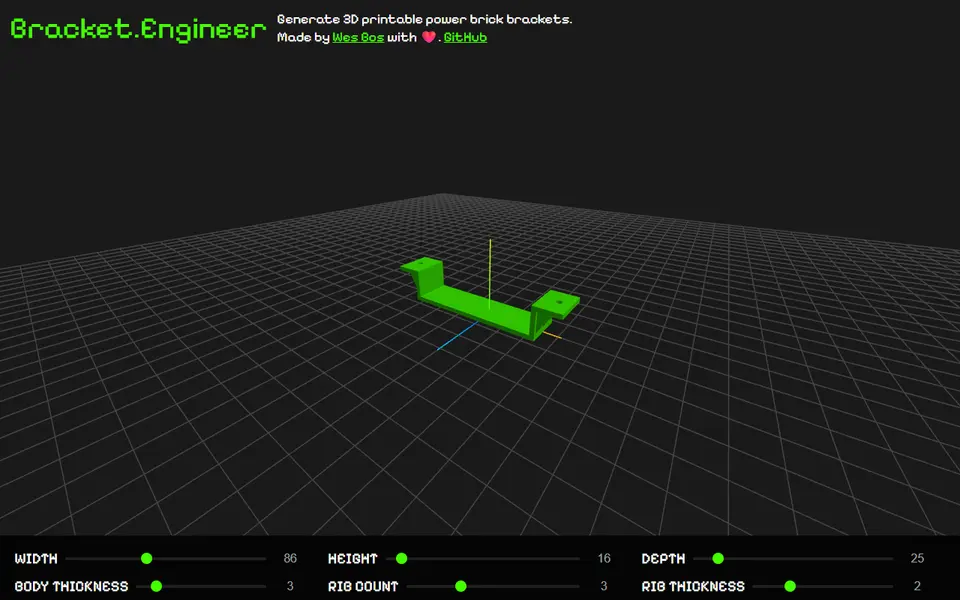 Screenshot of bracket.engineer