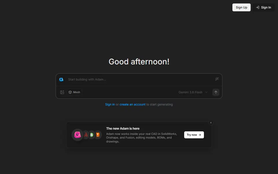Screenshot of CADAM