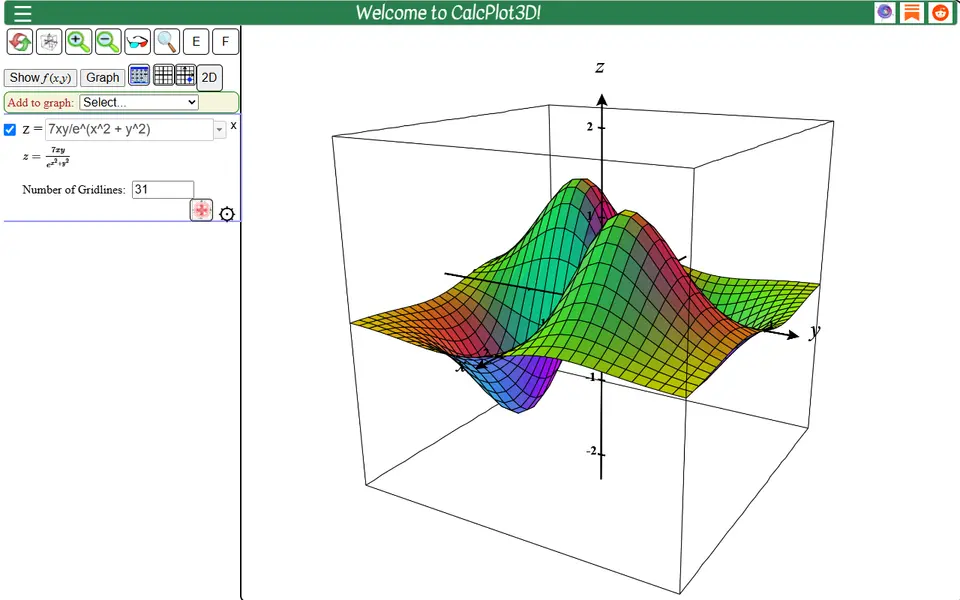 Screenshot of CalcPlot3D