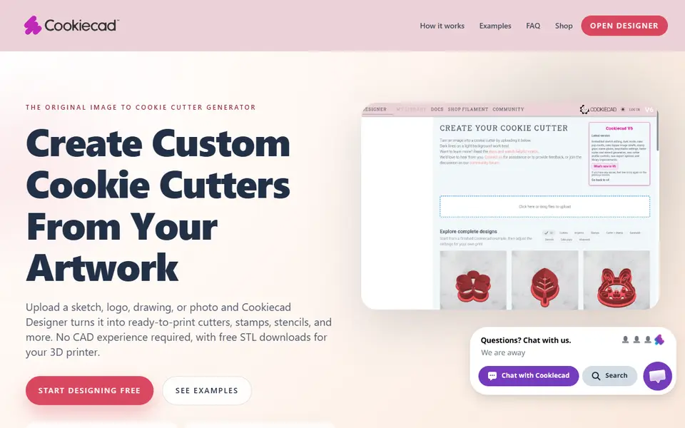 Screenshot of CookieCAD