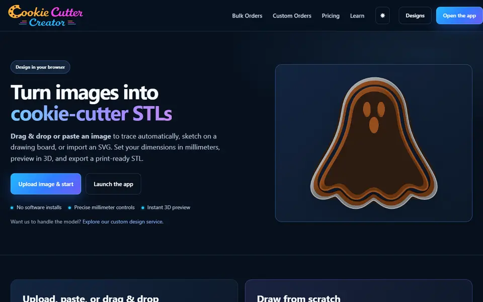 Screenshot of CookieCutter Creator