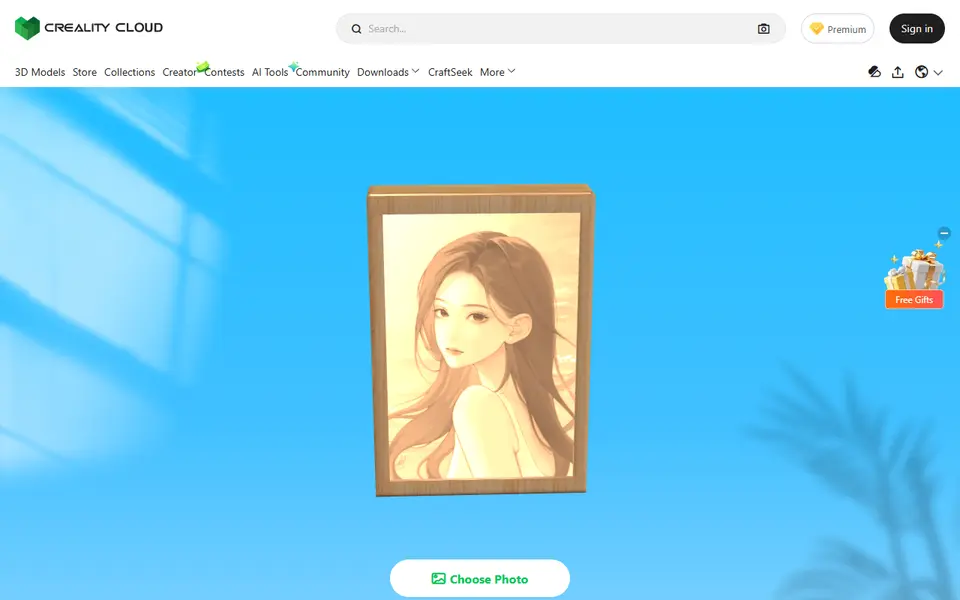 Screenshot of Creality Cloud Lithophane Maker