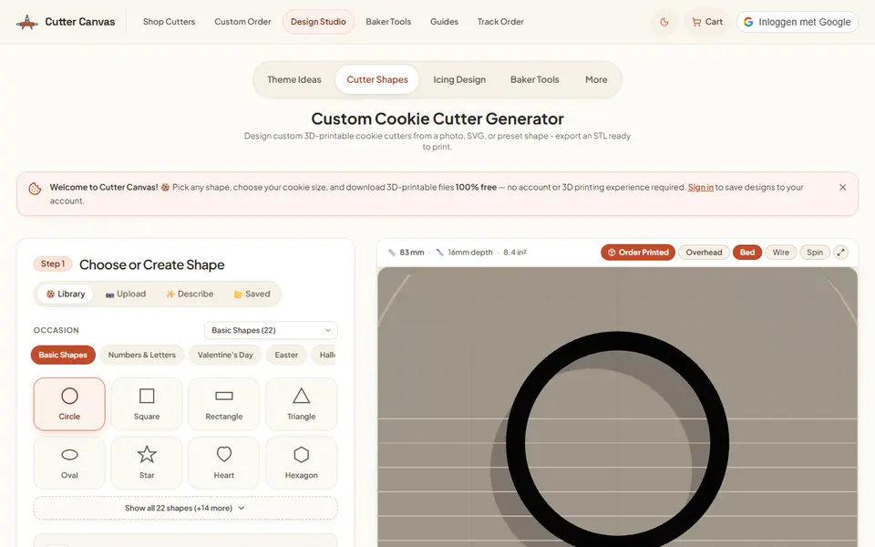Screenshot of Cutter Canvas