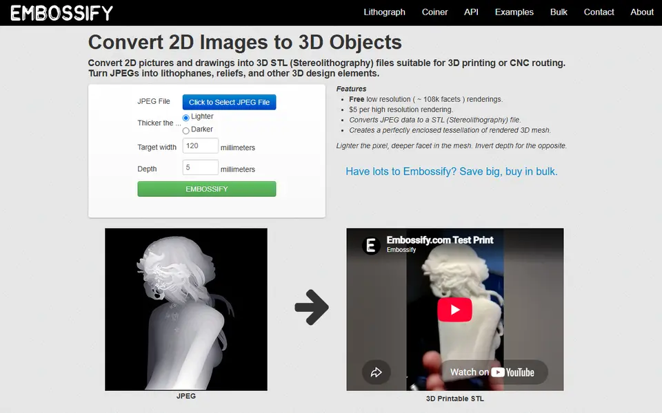 Screenshot of Embossify