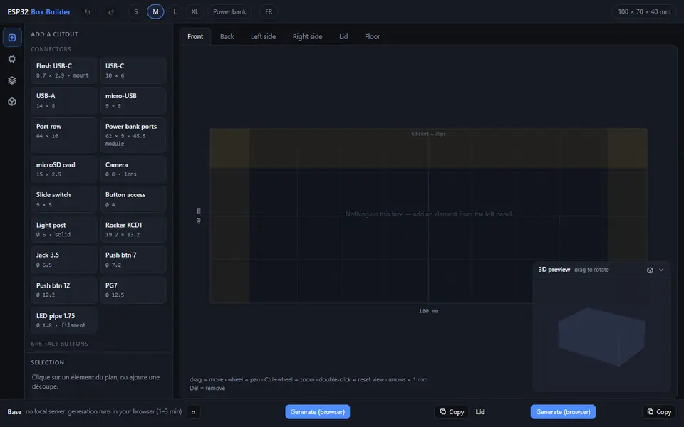 Screenshot of ESP32 Box Builder