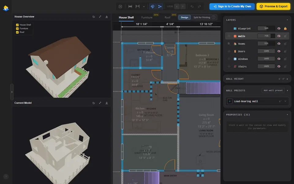 Screenshot of FloorPlan23D