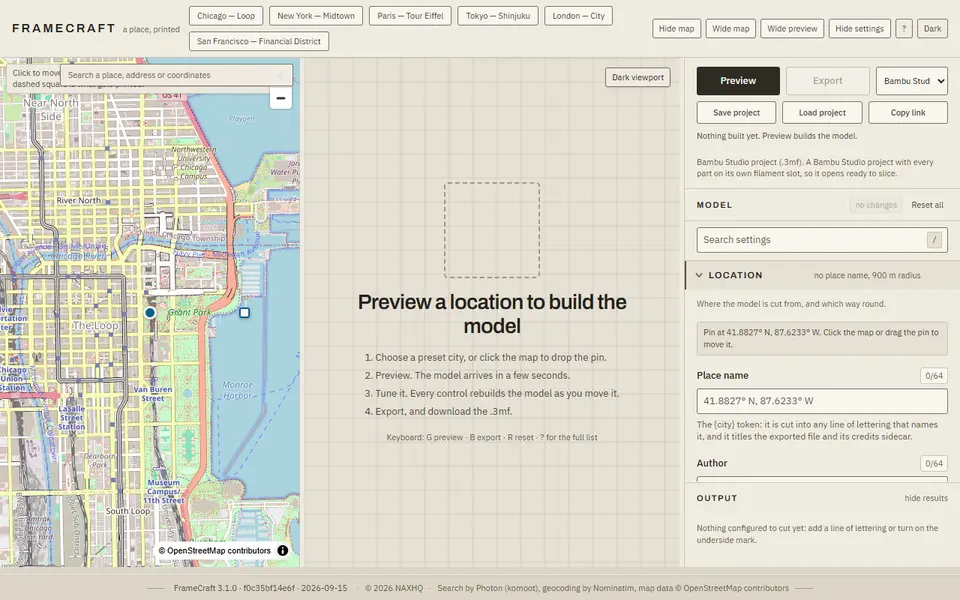 Screenshot of FrameCraft