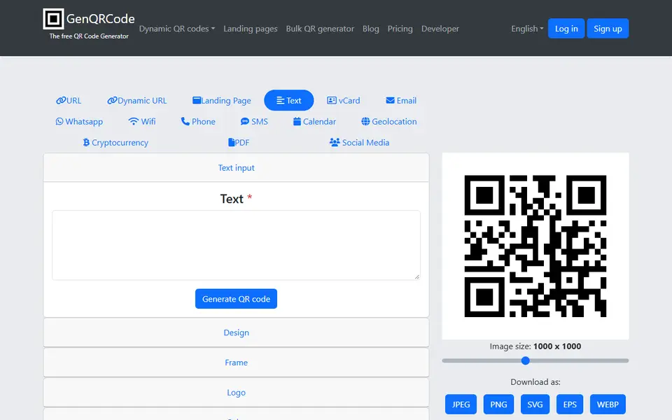 Screenshot of GenQRCode