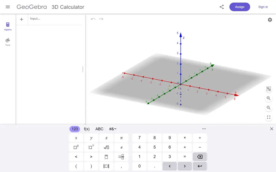 Screenshot of GeoGebra 3D Calculator
