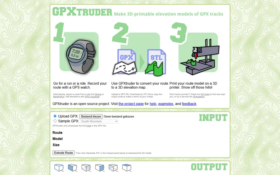 Screenshot of GPXtruder