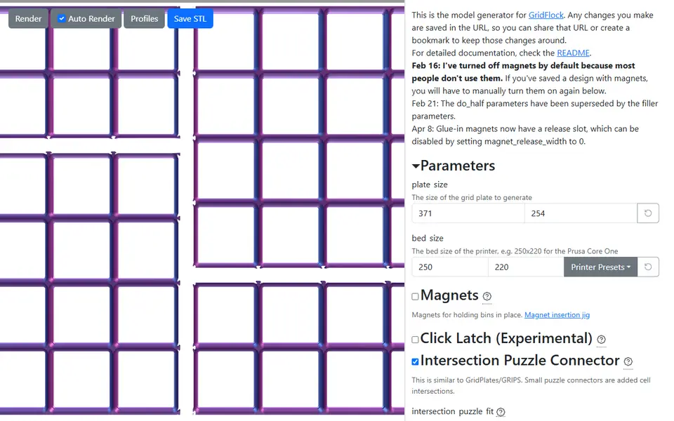 Screenshot of GridFlock Generator