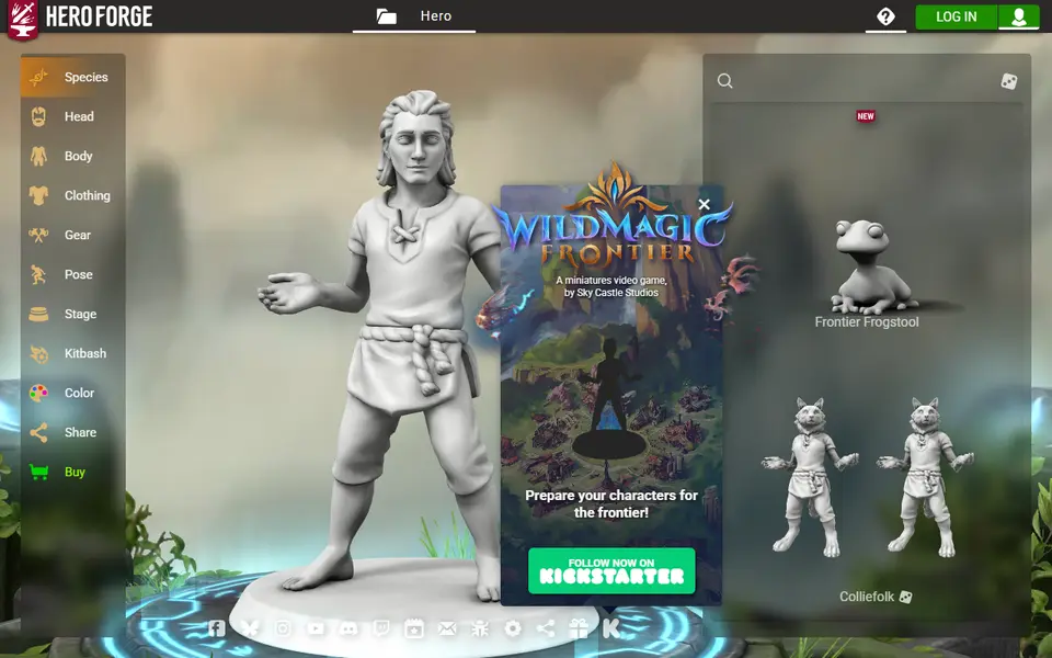 Screenshot of Hero Forge