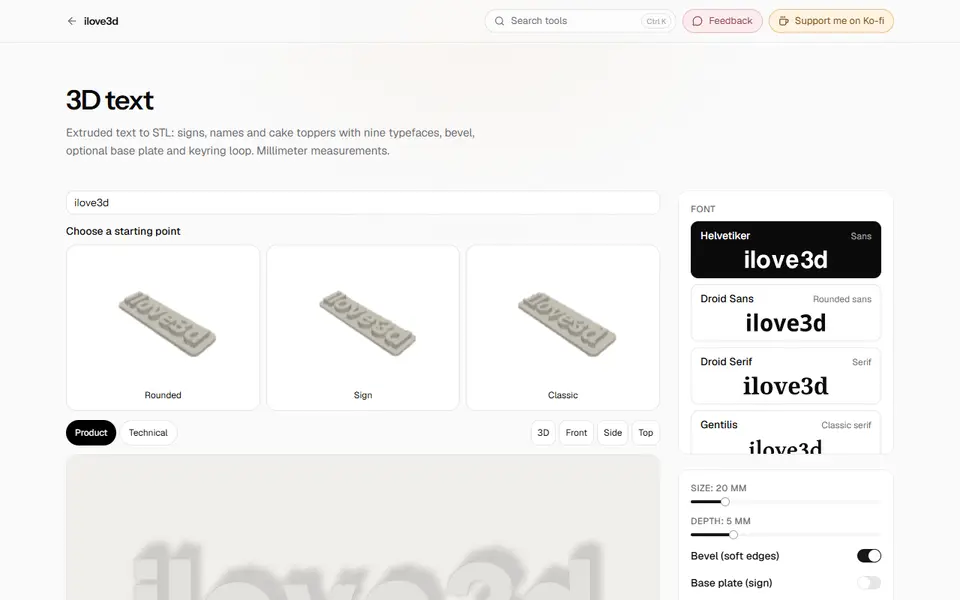 Screenshot of 3D Text (ilove3d)