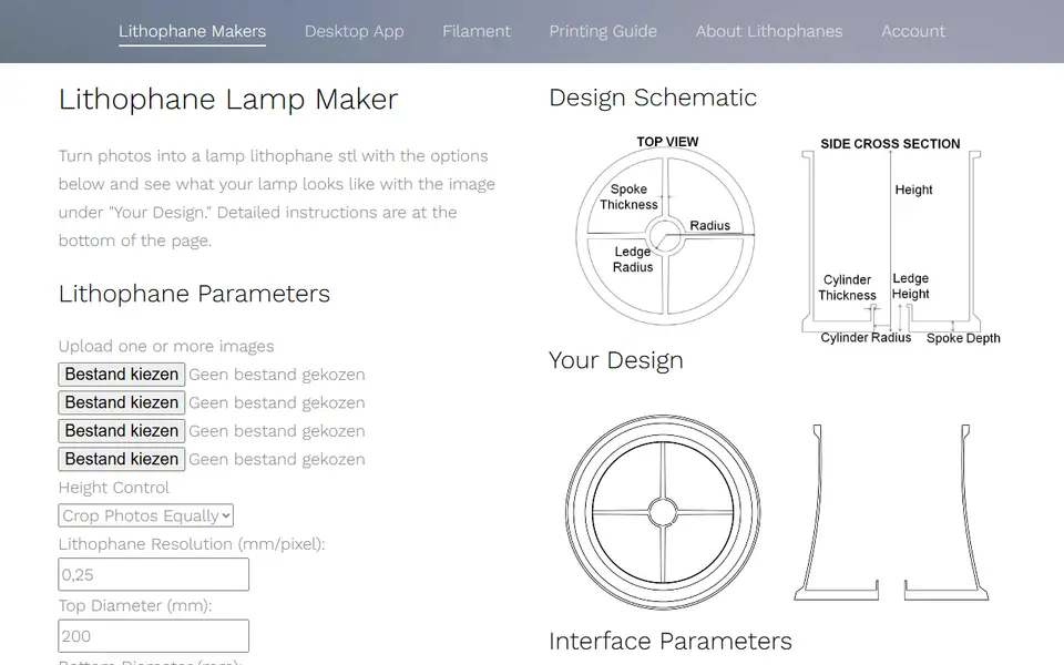 Screenshot of Lithophane Maker