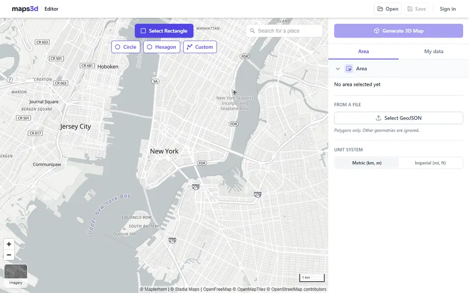 Screenshot of Maps3D
