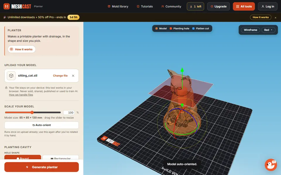 Screenshot of Meshcast Planter Generator