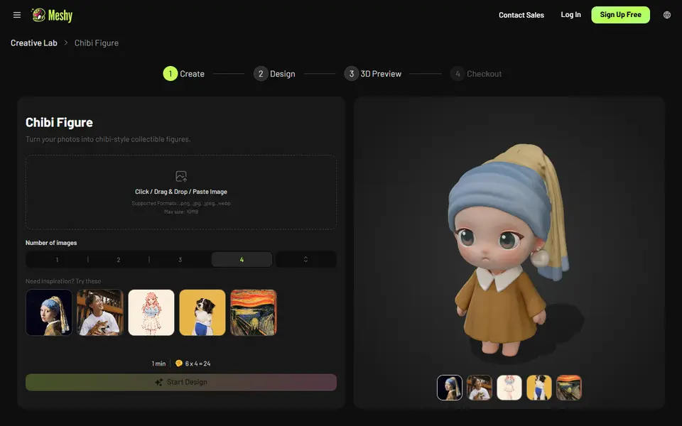 Screenshot of Meshy AI Figurine Generator