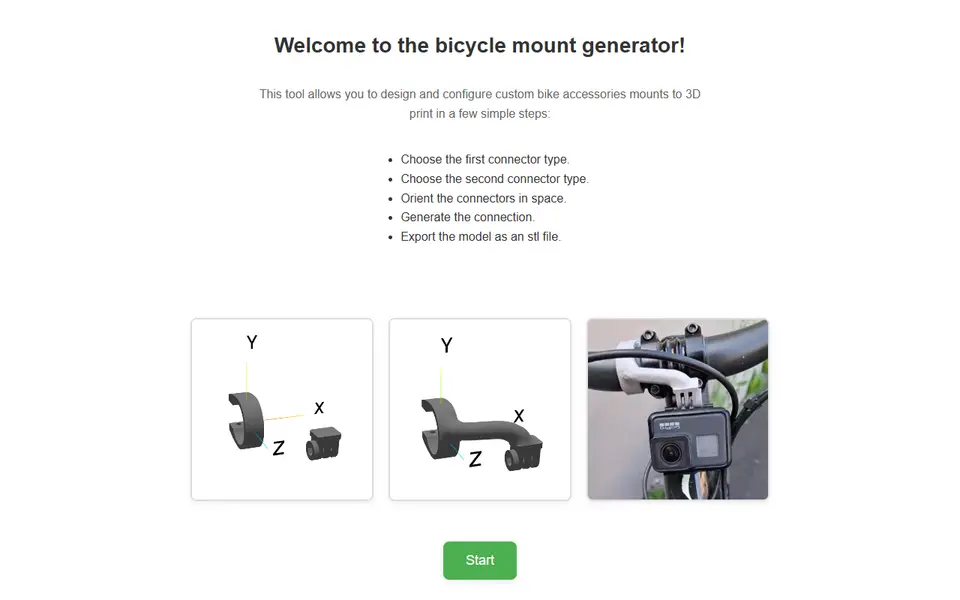 Screenshot of MIKE - Bicycle Mount Generator (ETH Zurich)