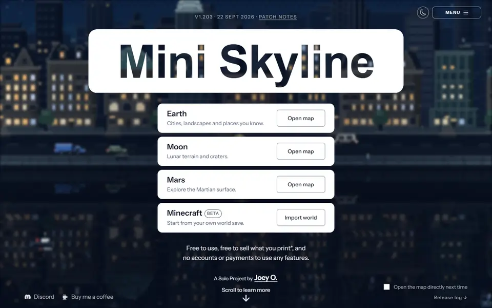 Screenshot of Mini Skyline