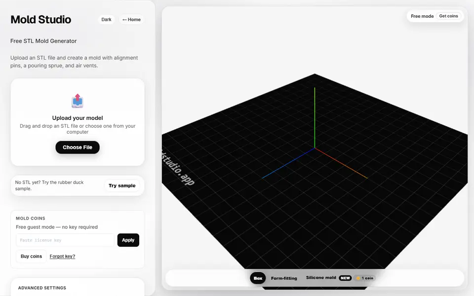 Screenshot of Mold Studio