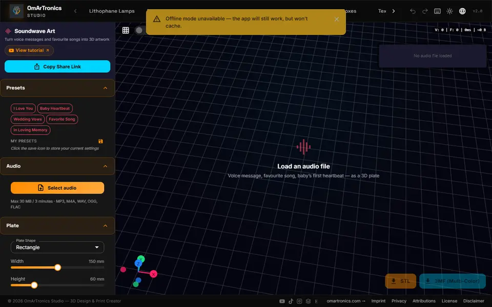 Screenshot of OmArTronics 3D Kollektion