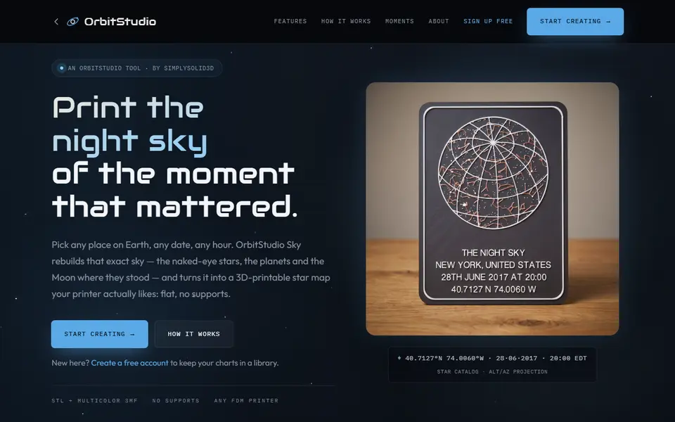 Screenshot of OrbitStudio Sky