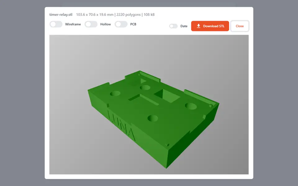Screenshot of PCB THT Holder