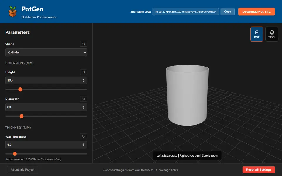 Screenshot of PotGen