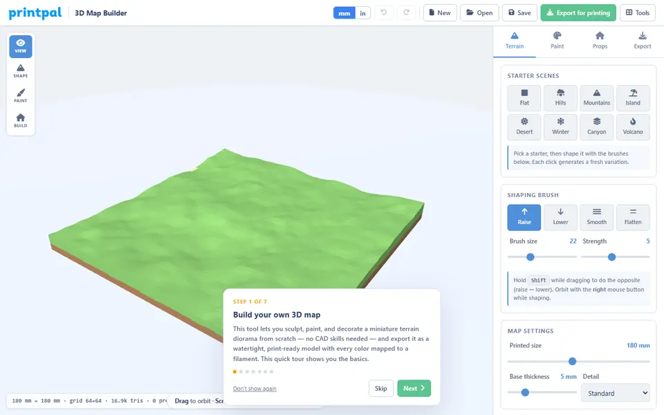 Screenshot of PrintPal 3D Map Builder