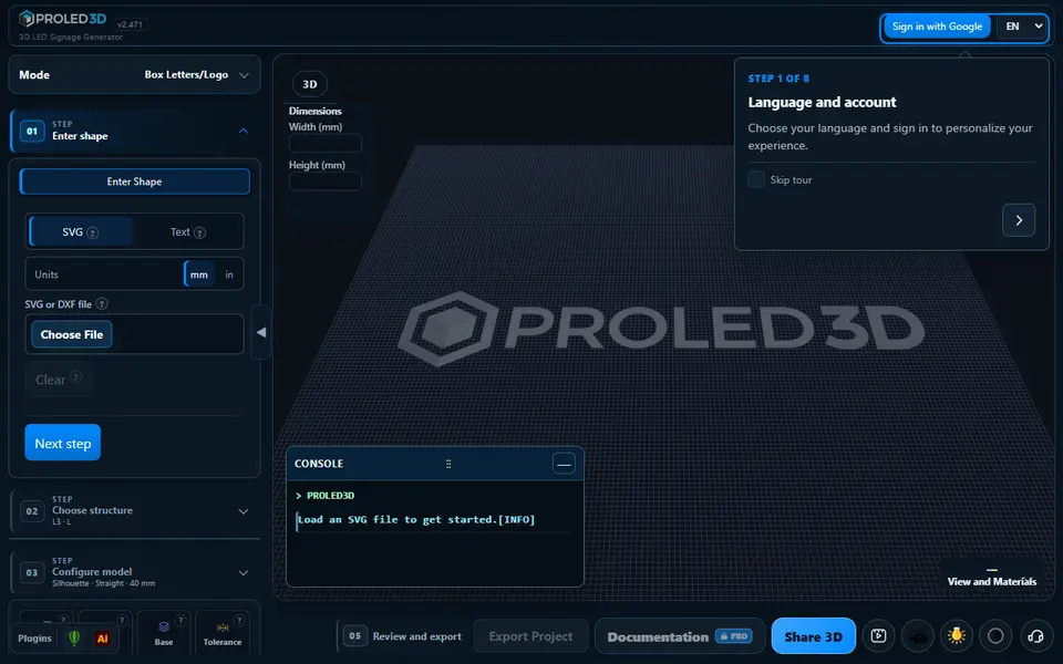 Screenshot of PROLED3D