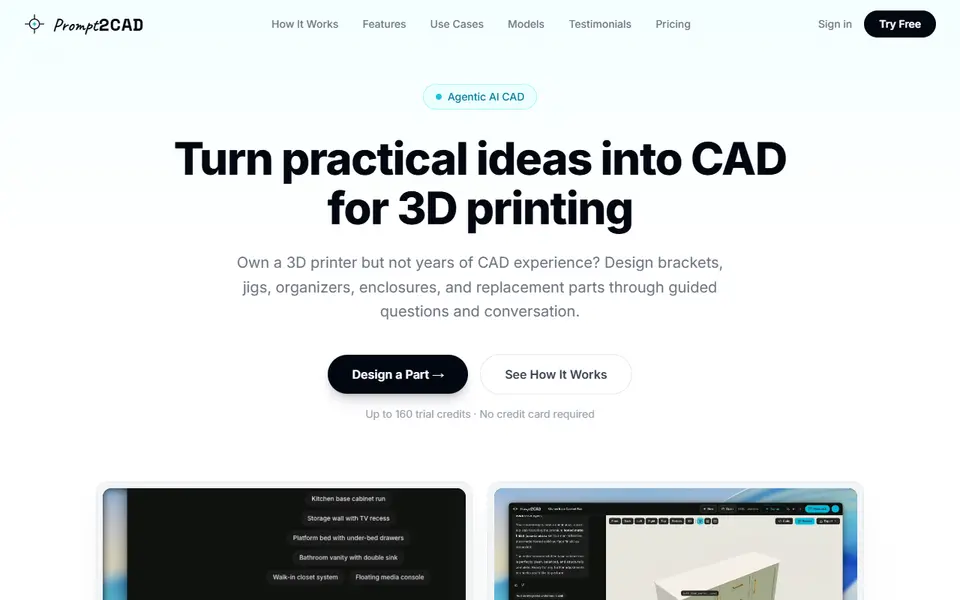 Screenshot of Prompt2CAD