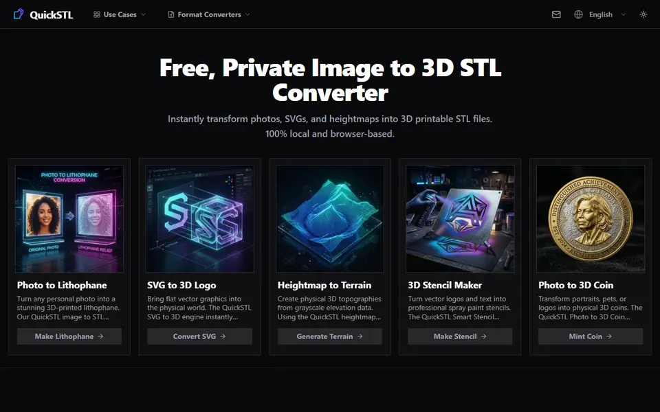 Screenshot of QuickSTL Image to STL