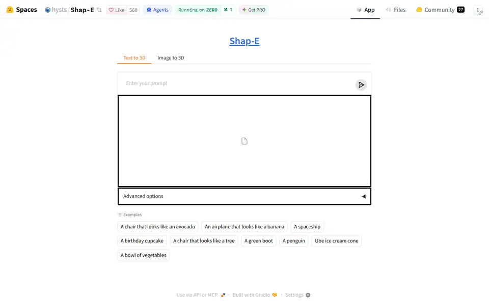 Screenshot of Shap-E
