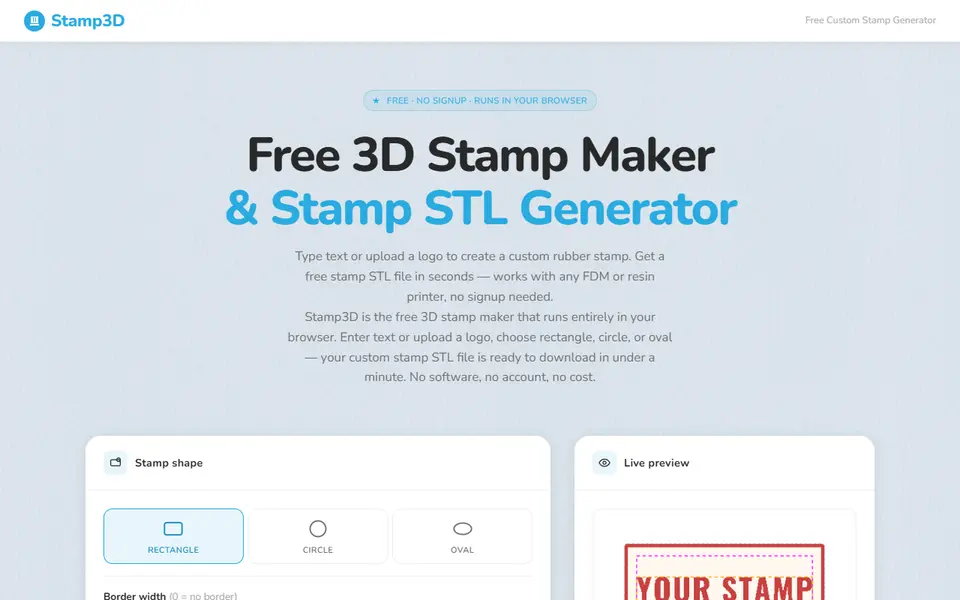 Screenshot of Stamp3D
