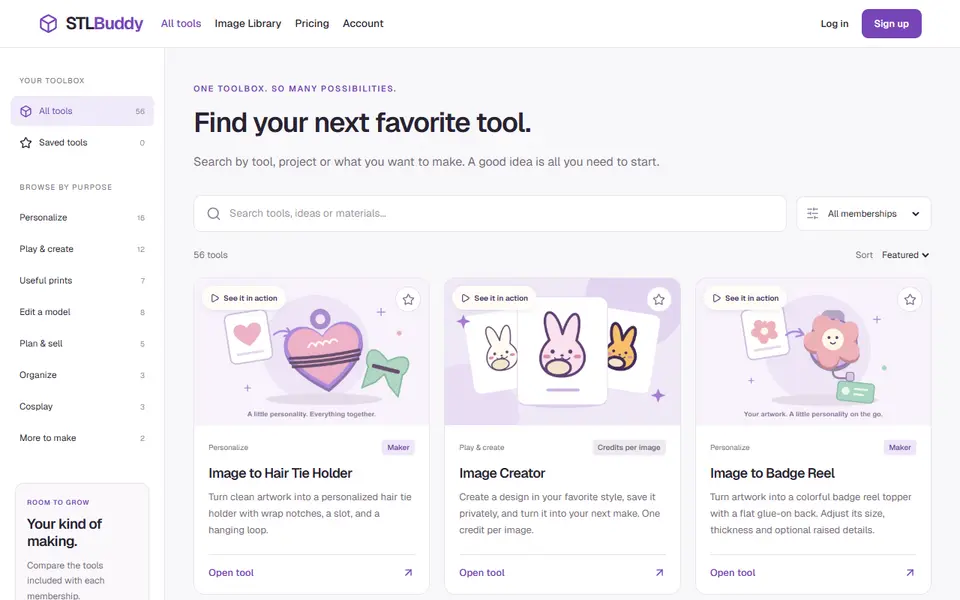 Screenshot of STL Buddy