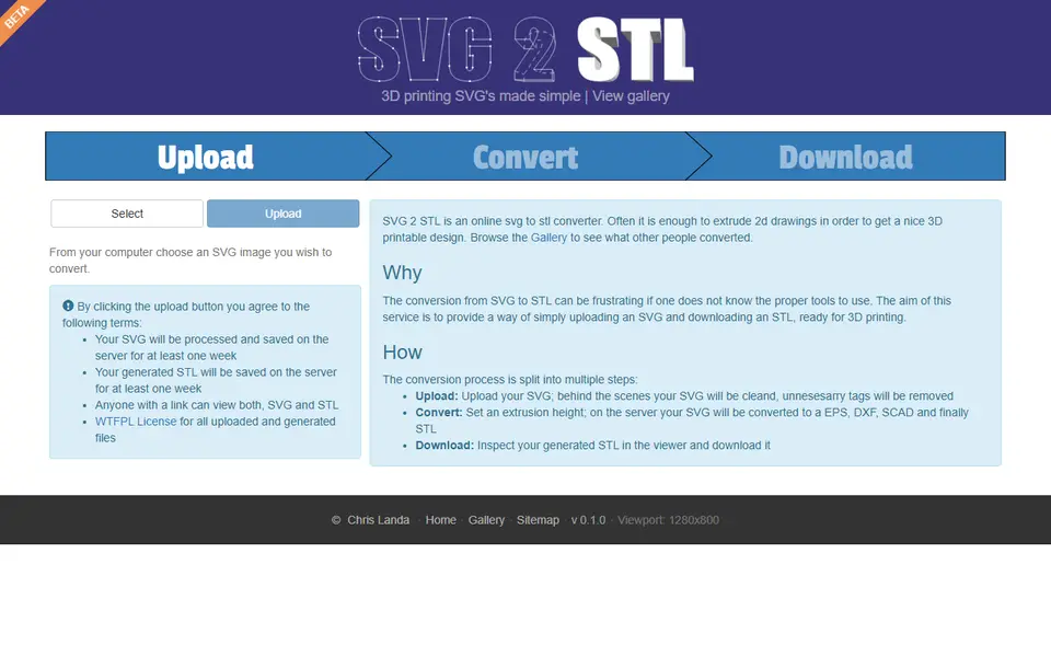 Screenshot of SVG 2 STL