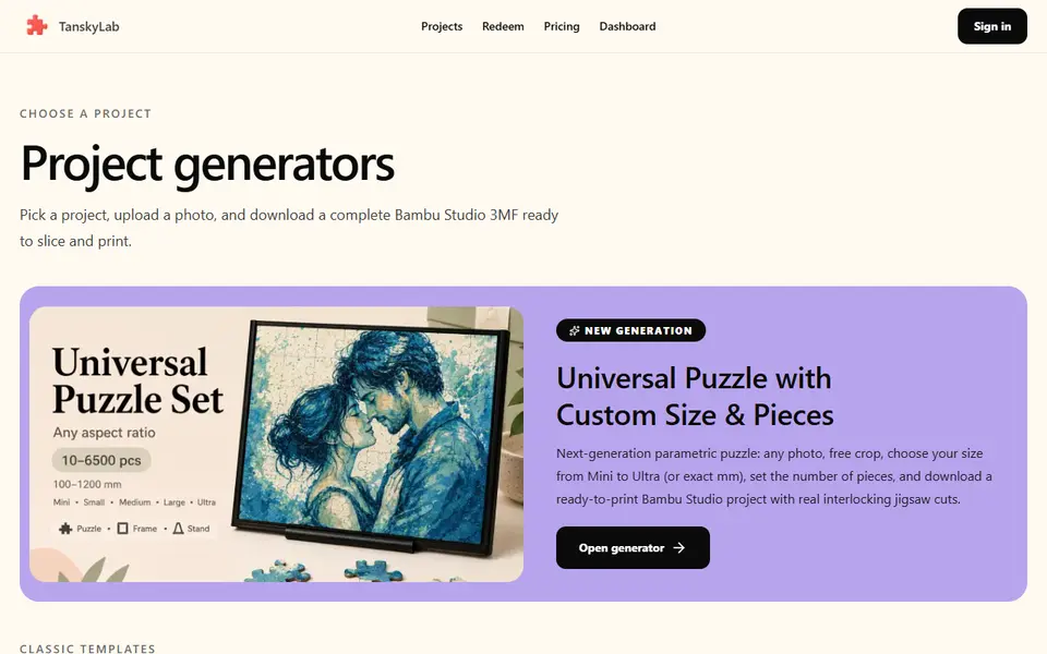 Screenshot of TanskyLab