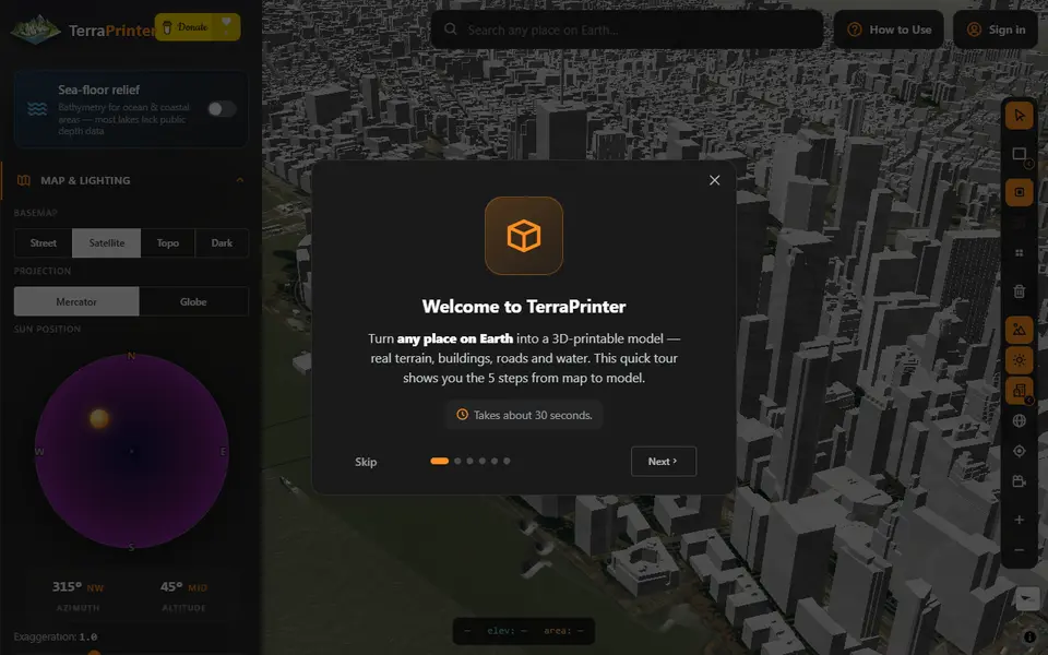 Screenshot of TerraPrinter