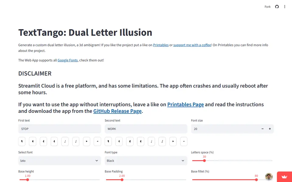 Screenshot of TextTango: Dual Letter Illusion