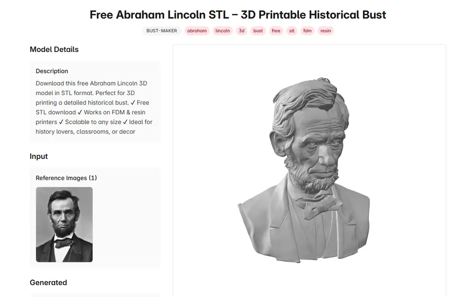 Screenshot of ThreeDee Nova 3D Bust Maker
