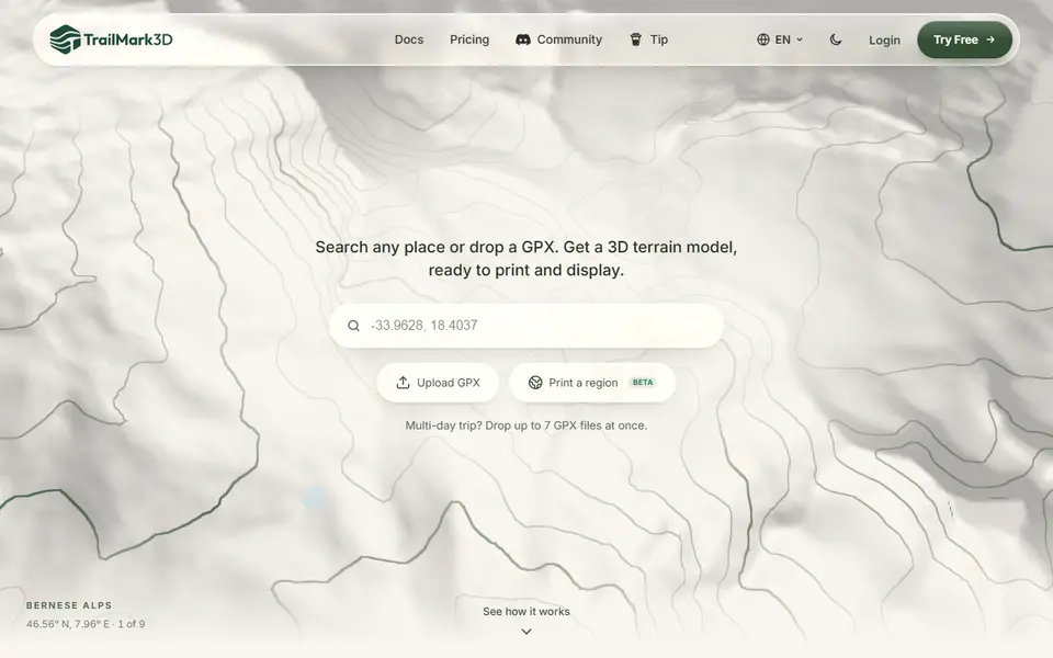 Screenshot of TrailMark3D