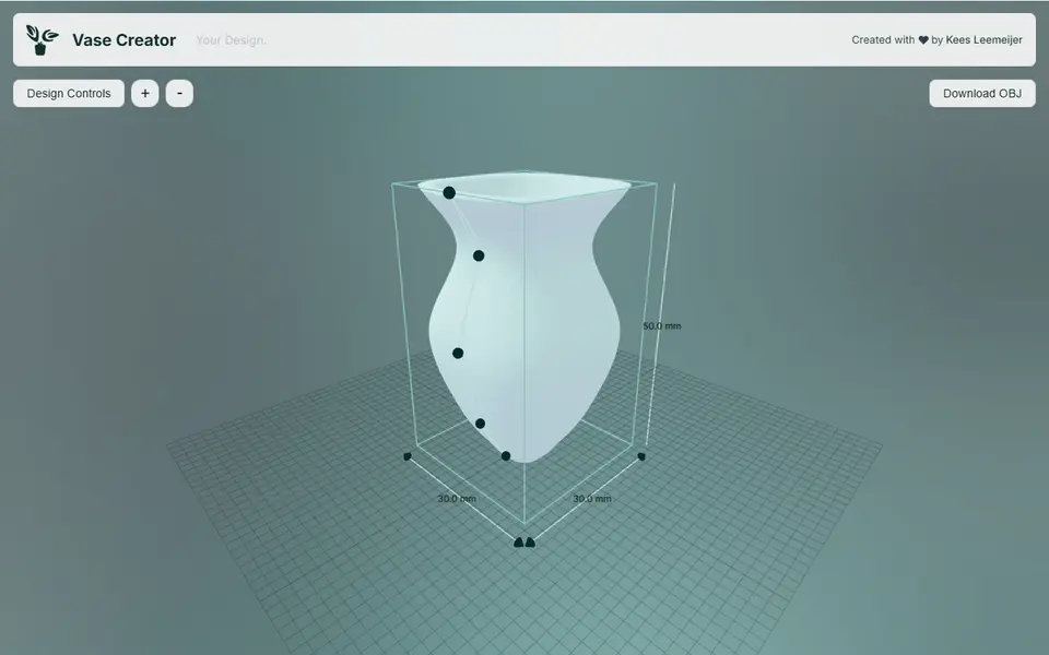 Screenshot of Vase Creator