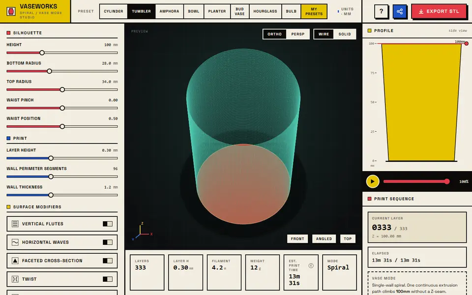 Screenshot of VASEWORKS